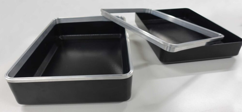 Thin walled aluminium curved to tight radius for first aid box