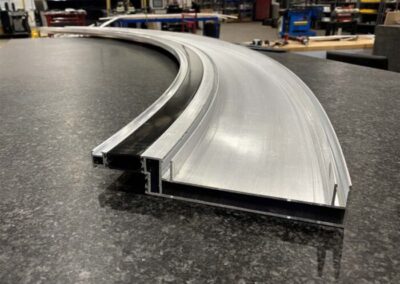 Wide Aluminium Section with Polyamide strip curved